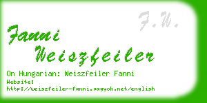 fanni weiszfeiler business card